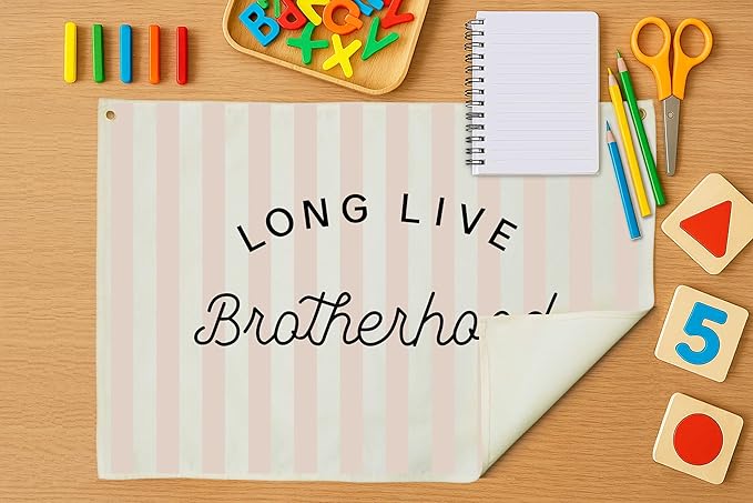 Rectangular Nursery Wall Banner Decor-Hanging Rectangular Flag Poster Wall Art for Boys Kids Teen,Nursery Bedroom Playroom Door Decoration,Baby Shower Birthday Christmas Gift-Long Live Brotherhood