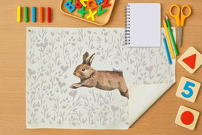 Nursery Rabbit Rectangular Canvas Banner Wall Decor for Nursery Bedroom Playroom Decor-Cute Bunny Rabbit Poster Flag Sign Art for Baby Boy Girl Kids,Baby Shower Birthday Easter Christmas Gift