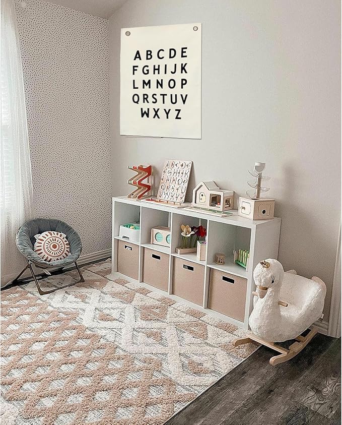 Canvas Banner Hanging Flag Banner for Nursery and Playroom Wall Décor for Kids Trendy Room Décor for Boys and Girls (Alphabet)