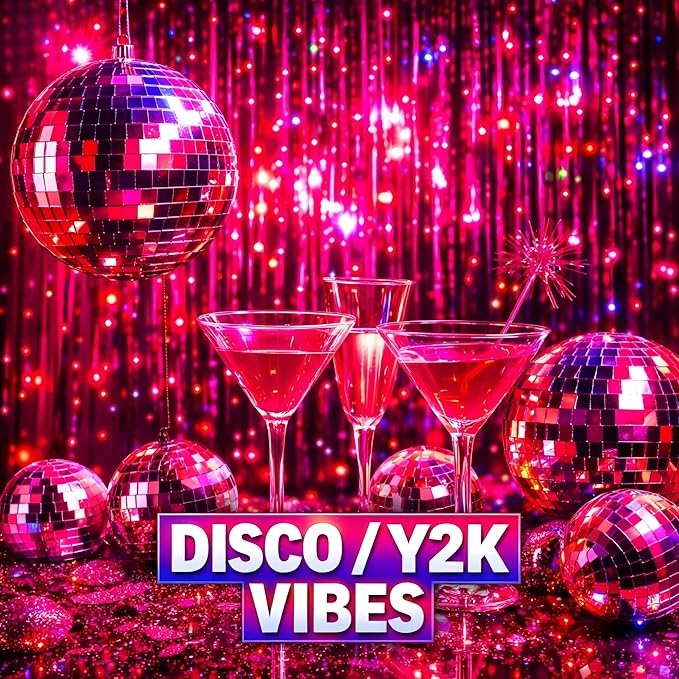 Melsan Hot Pink Foil Fringe Curtains – 3 Pack 3.2 x 8.2 ft Shiny Tinsel Backdrop for Bachelorette Party, Disco Y2K Decorations, Girls Birthday & Photo Booth Backdrop