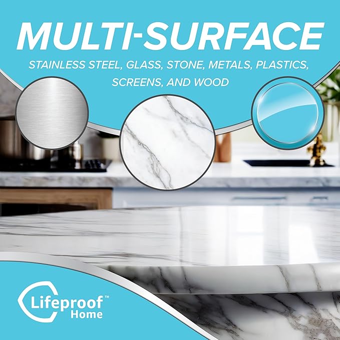 Lifeproof Streakless Microfiber Eco Cleaning Cloth Set - Effortlessly Cleans Stainless, Glass & Stone With Only Water - 3 Pack Set