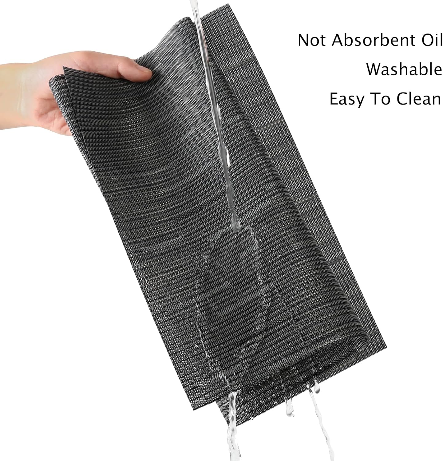 Myir JUN Placemats Set of 4, Vinyl Woven Placemats Place Mats Indoor Set of 4 Washable Table Mats Non-Slip Place mats for Dining Table (Black-Gray, Set of 4)