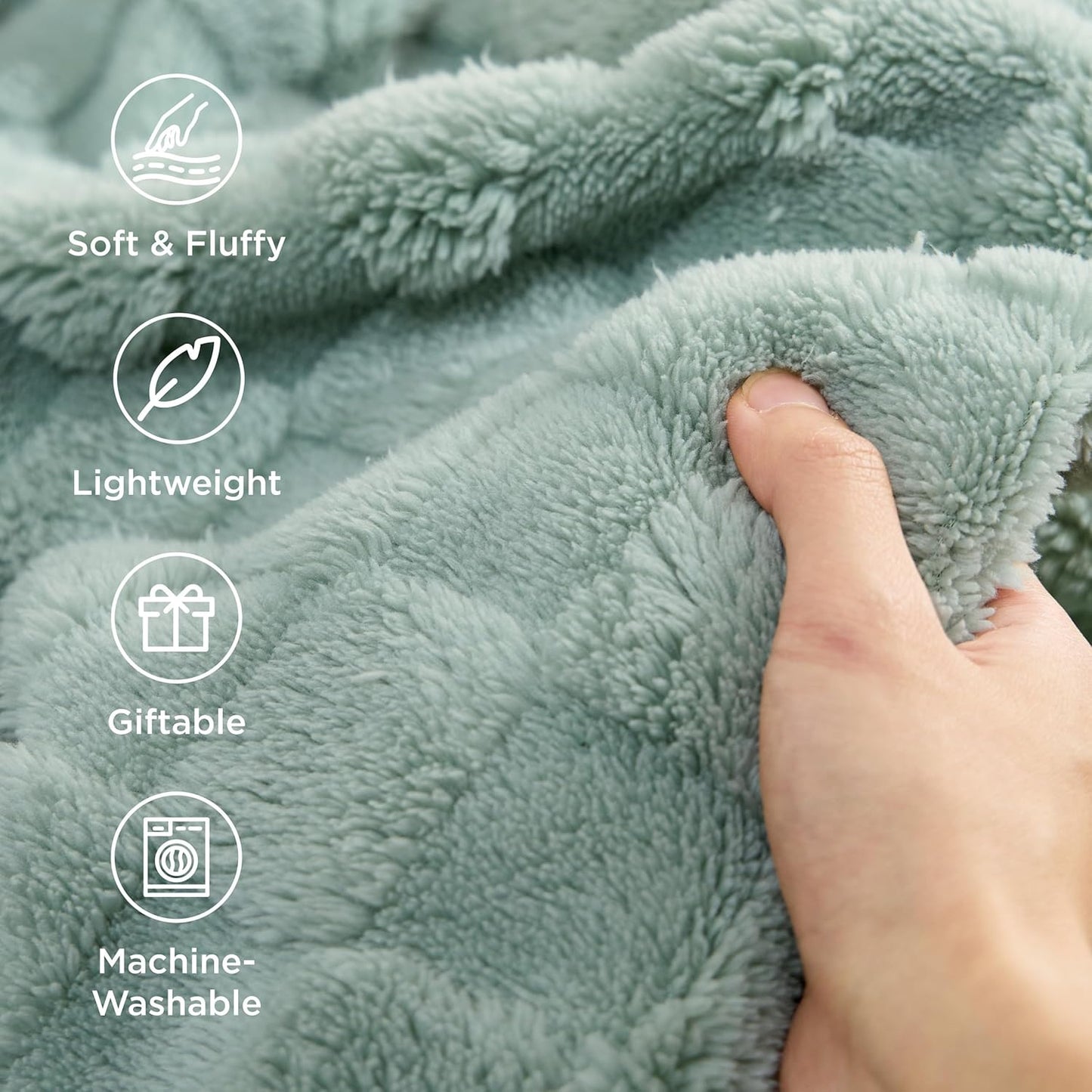 Bedsure GentleSoft King Size Blanket for Bed - Super Soft Cozy Blankets for Women Men Girls, Large Fuzzy Fleece Throw for Bedroom Decor, Sage Green,108x90 Inches