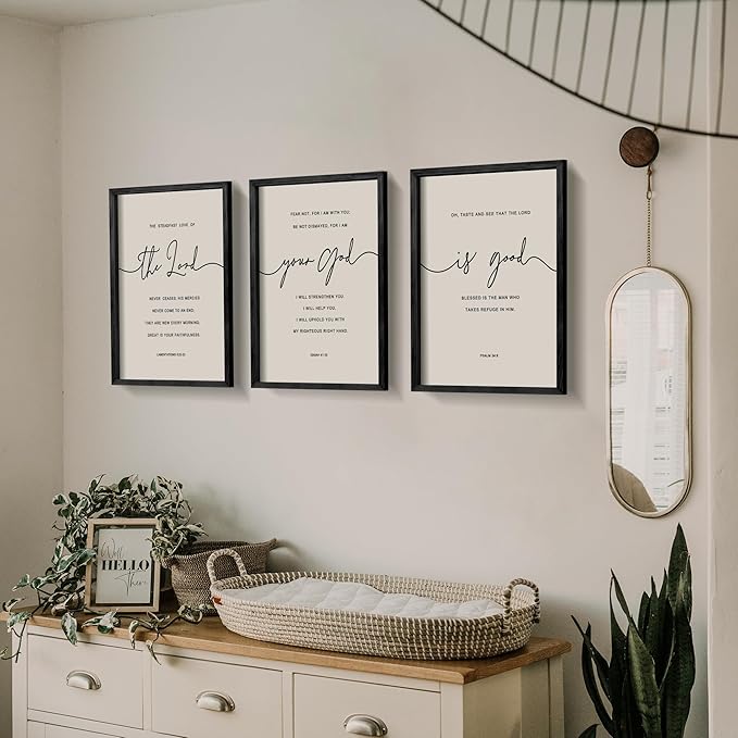 Heiple The Lord Your God Is Good Wall Decor 11"x14" Framed Wooden Wall Sign for Home Decor Farmhouse Vintage Rustic Living Room Minimalist Christian Wall Art (Black, 11”x14”)