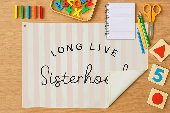 Nursery Wall Banner Decor-Hanging Rectangular Flag Poster Wall Art for Nursery Bedroom Reading Room Playroom Decoration,Baby Shower Birthday Christmas Gift for Girls Kids Teens-Long Live Sisterhood