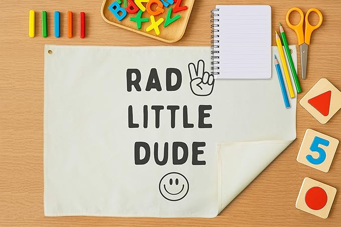 Nursery Rectangular Canvas Banner Wall Decor for Nursery Bedroom Playroom Decor-Poster Flag Sign Wall Art for Baby Boy Girl Kids-Baby Shower Birthday Christmas Gift-Rad Little Dude