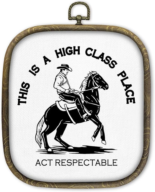 KSDUT Western Cowboy Wall Art Decor - Preppy Trendy Southwestern Wall Art Canvas Frame Hanging Prints, Foyer Entryway Modern Square Wall Decor for Home Dorm Decorations 6.5"x5.7"