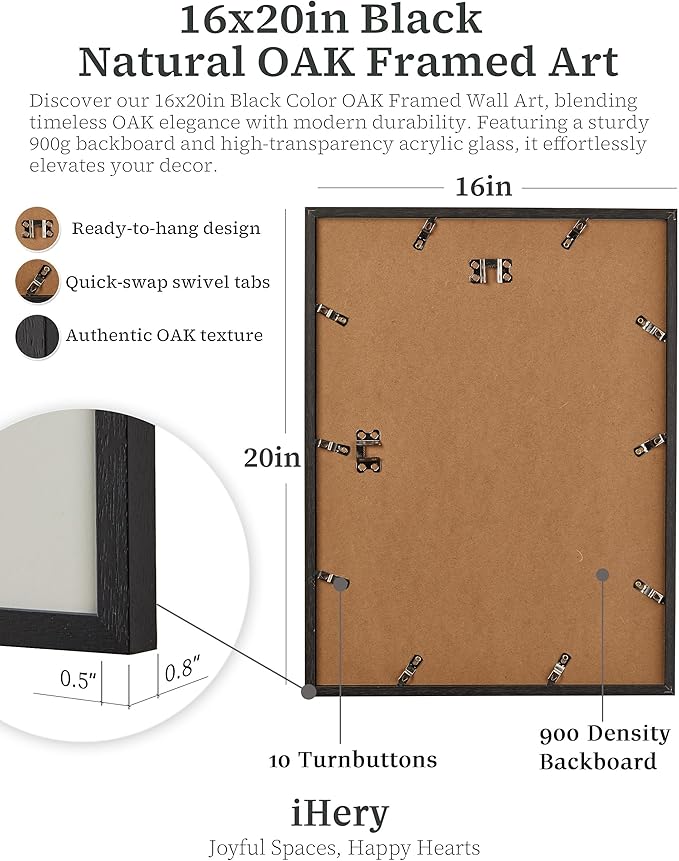 iHery Premium Natural Black OAK Wood 16x20in Champagne Problems On the Rise Newspaper Trendy Framed Wall Art, Vintage Funny Canvas Wall Decor For Girly Dorm Bedroom Living Room 1Pack