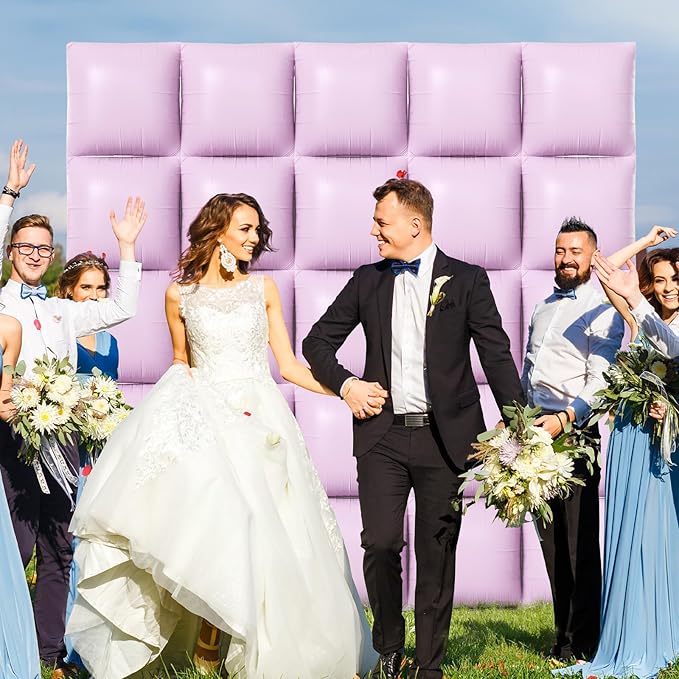 NISOCY 25PCS Purple Square Foil Balloons Wall Backdrop Double Sided Pastel Purple Balloons Arch Kit for Birthday Baby Bridal Shower Gender Reveal Easter Wedding Anniversary Party Decorations