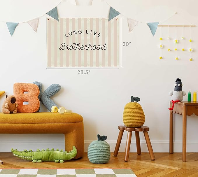 Rectangular Nursery Wall Banner Decor-Hanging Rectangular Flag Poster Wall Art for Boys Kids Teen,Nursery Bedroom Playroom Door Decoration,Baby Shower Birthday Christmas Gift-Long Live Brotherhood