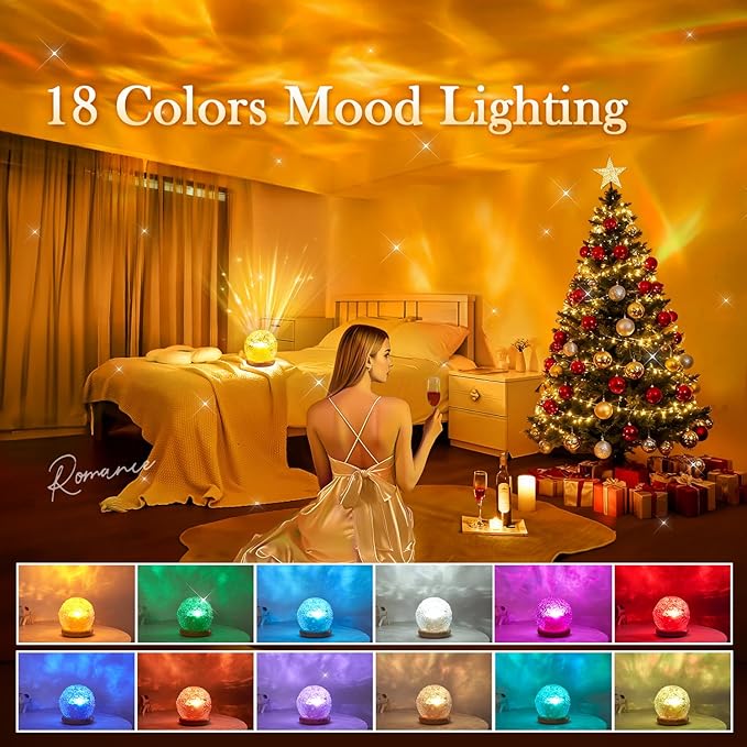 Ambient Lighting, 216 Modes Mood Lighting, 3-in-1 Sunset Lamp & Ocean Lamp & Northern Lights Projector with Remote, Room Lights for Bedroom,Gifts for Teenage Girls,13 Year Old Girl Gifts