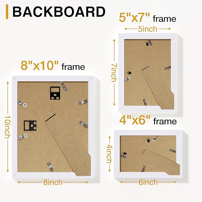 Vittanly 12 Pack Picture Frames Collage Wall Decor for Mounting or Tabletop Display, Gallery Wall Frame Set for Family, Multi Sizes Including 4pcs 8x10, 4pcs 5x7, 4pcs 4x6, White