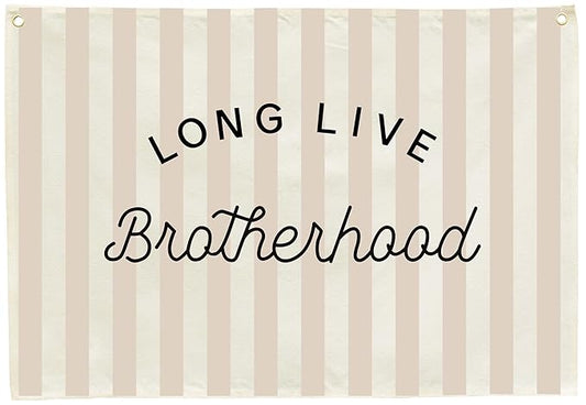 Rectangular Nursery Wall Banner Decor-Hanging Rectangular Flag Poster Wall Art for Boys Kids Teen,Nursery Bedroom Playroom Door Decoration,Baby Shower Birthday Christmas Gift-Long Live Brotherhood