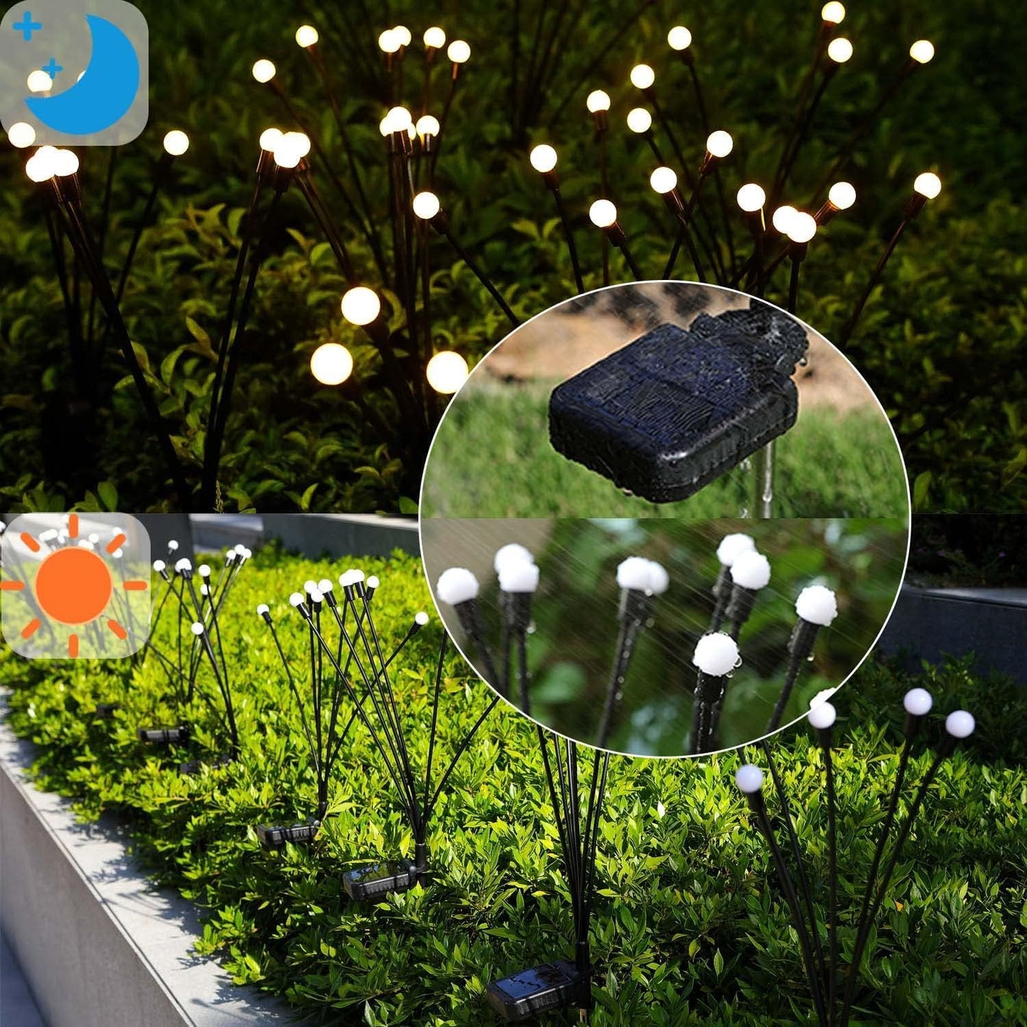 Solar Lights Outdoor Garden – 6 Pack 36 LEDs Solar Firefly Lights, Swaying Lights Waterproof, Solar Decorations for Yard Patio Pathway Lawn Gardening Gifts