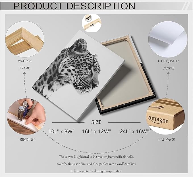 Fashion Trendy Leopard Wall Art Set of 6 Stockholm Preppy Room Painting Picture Wall Decor Black White Aesthetic Cheetah Poster Print Artwork for Girls Bedroom Dorm Apartment Home Decoration