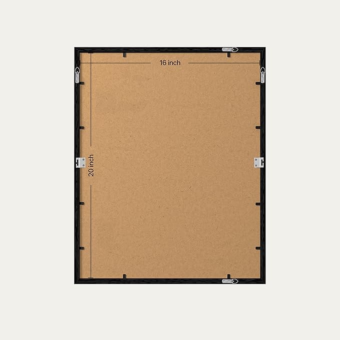eletecpro 16x20 Picture Frame Set of 9, Display Photos 8x10 with Mat or 16 x 20 Without, Classic Gallery Wall Frame Set for Home, Large Poster Frames for Horizontal & Vertical Mounting, Black