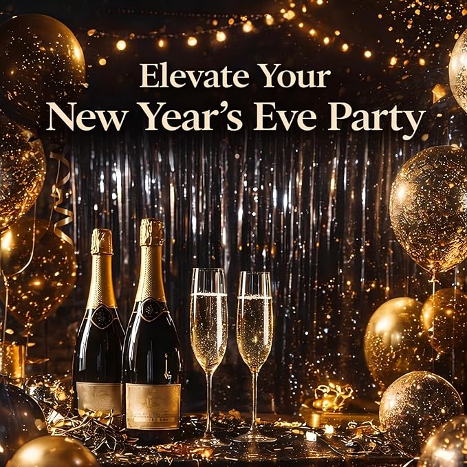 Black Foil Fringe Curtains Party Decorations – 3 Pack 3.2 x 8.2 ft Shiny Black Tinsel Curtain Backdrop for Birthday, Graduation & Photo Booth, Easy to Install