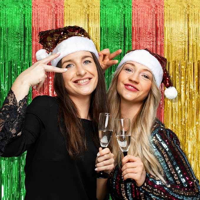10 Pack Hawaii Backdrop Party Decorations Tinsel Curtain Summer Party Streamer Foil Fringe Birthday Decorations Photo Booth Vibrant Theme Christmas Beach Baby Shower Graduation Decor