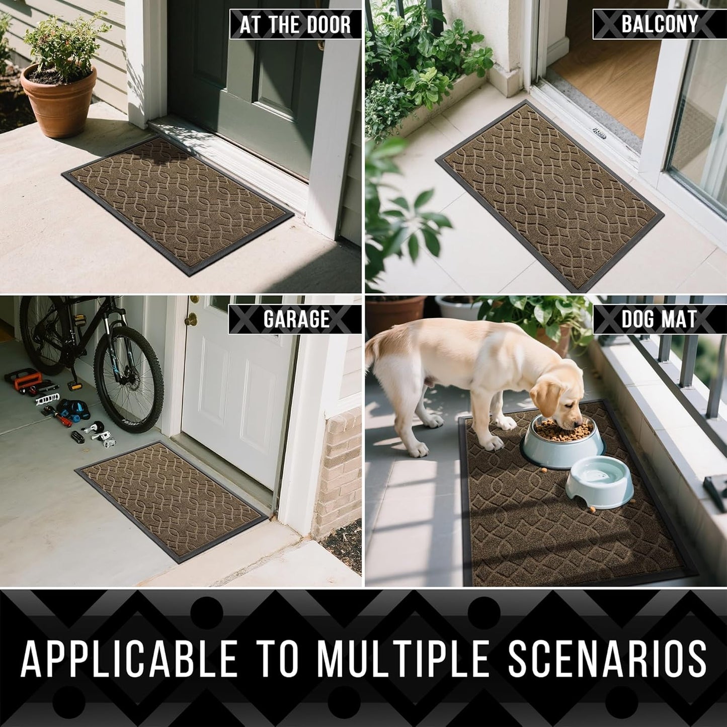 Yimobra Front Door Mat Outdoor Indoor 72x24, All-Season, All-Weather, Heavy Duty Welcome Door Mats Outside Entrance, Non Slip Porch Patio Entrance Mat, Brown