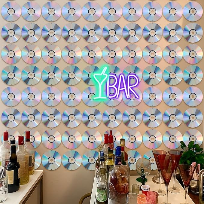 Kingdder 15 Packs 90's Party Decorations CD Disco Hanging Decor 90s Retro Disc Hanging Garlands Y2k 2000s Cutouts Banners Musical Wall Decor Sign for 1990s 2000s Theme Birthday Party Favors Supplies