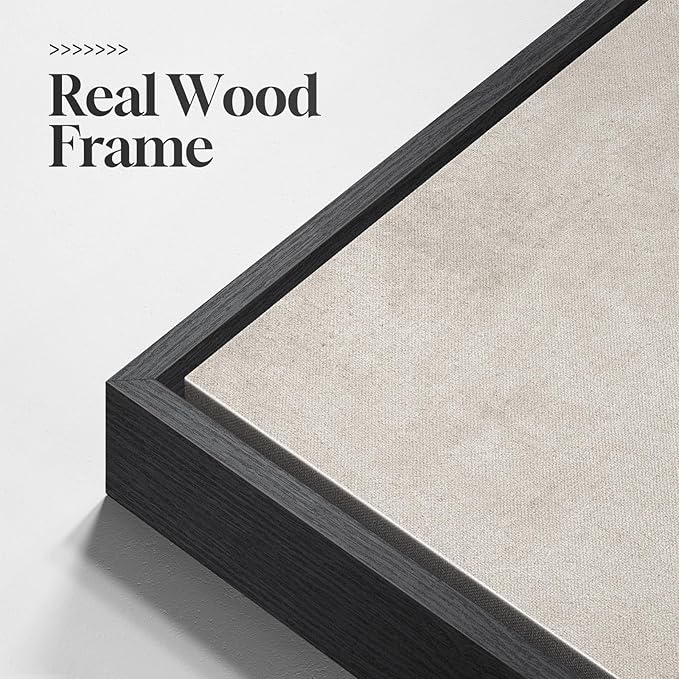 Large Framed Neutral Abstract Wall Art Set of 2, Black Beige Modern Canvas Prints Paintings Artwork for Walls, Minimalist Block Lines Pictures for Living Room Dining Room Bedroom Wall Decor 20x30 In