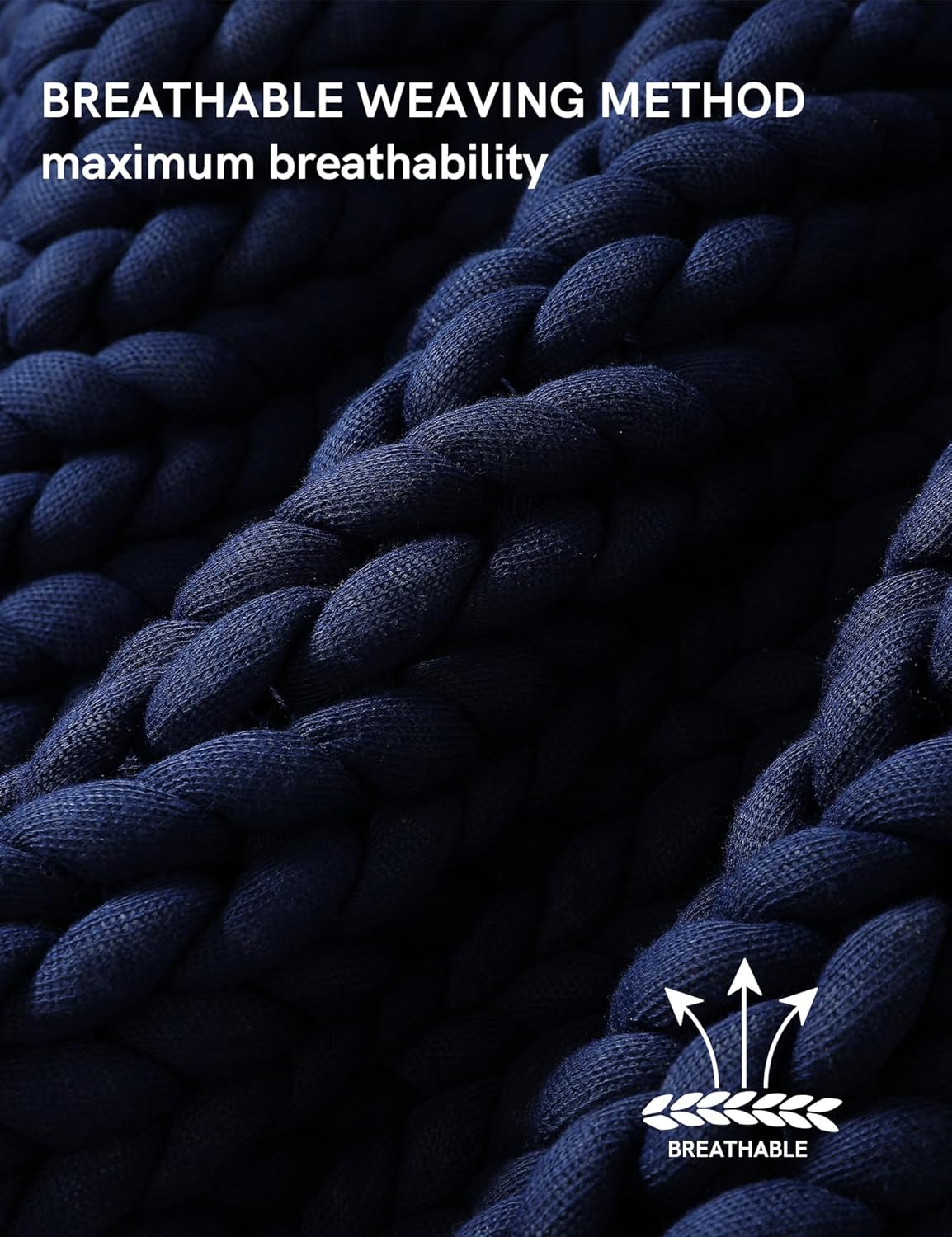 YnM Chunky Throw Blanket, Medium-Weight, Hand Knitted, Skin Friendly, Ventilated and Breathable, Machine Washable, Home Décor Piece for Couch, Sofa and Bed (Indigo Blue, 40x50 Inch)
