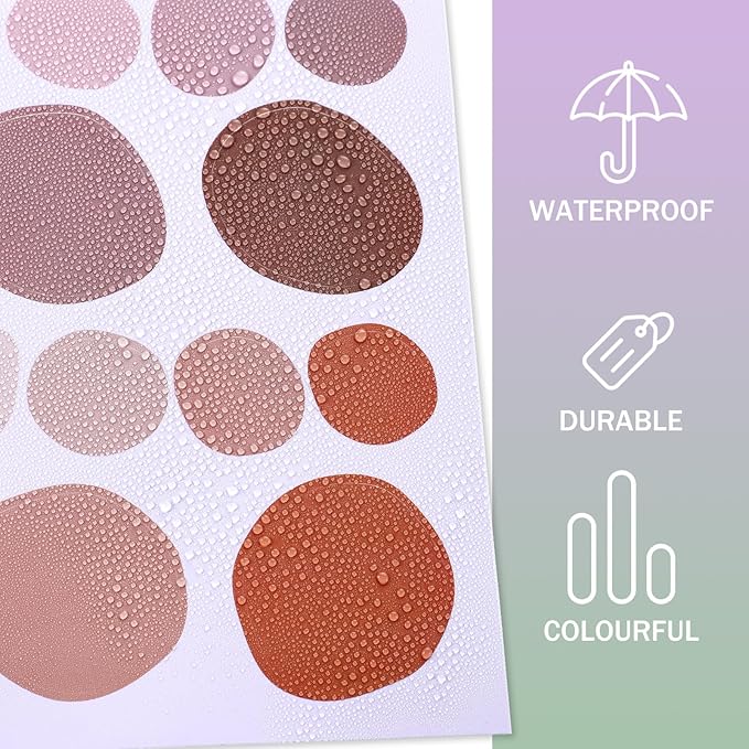 Epakh 296 Pcs Polka Dots Wall Decal Boho Rainbow Kids Playroom Wall Decor Gifts, Colorful Nursery Room Bedroom Classroom Watercolor Decal Art, Peel and Stick Modern Decor Sticker(Retro Colors)