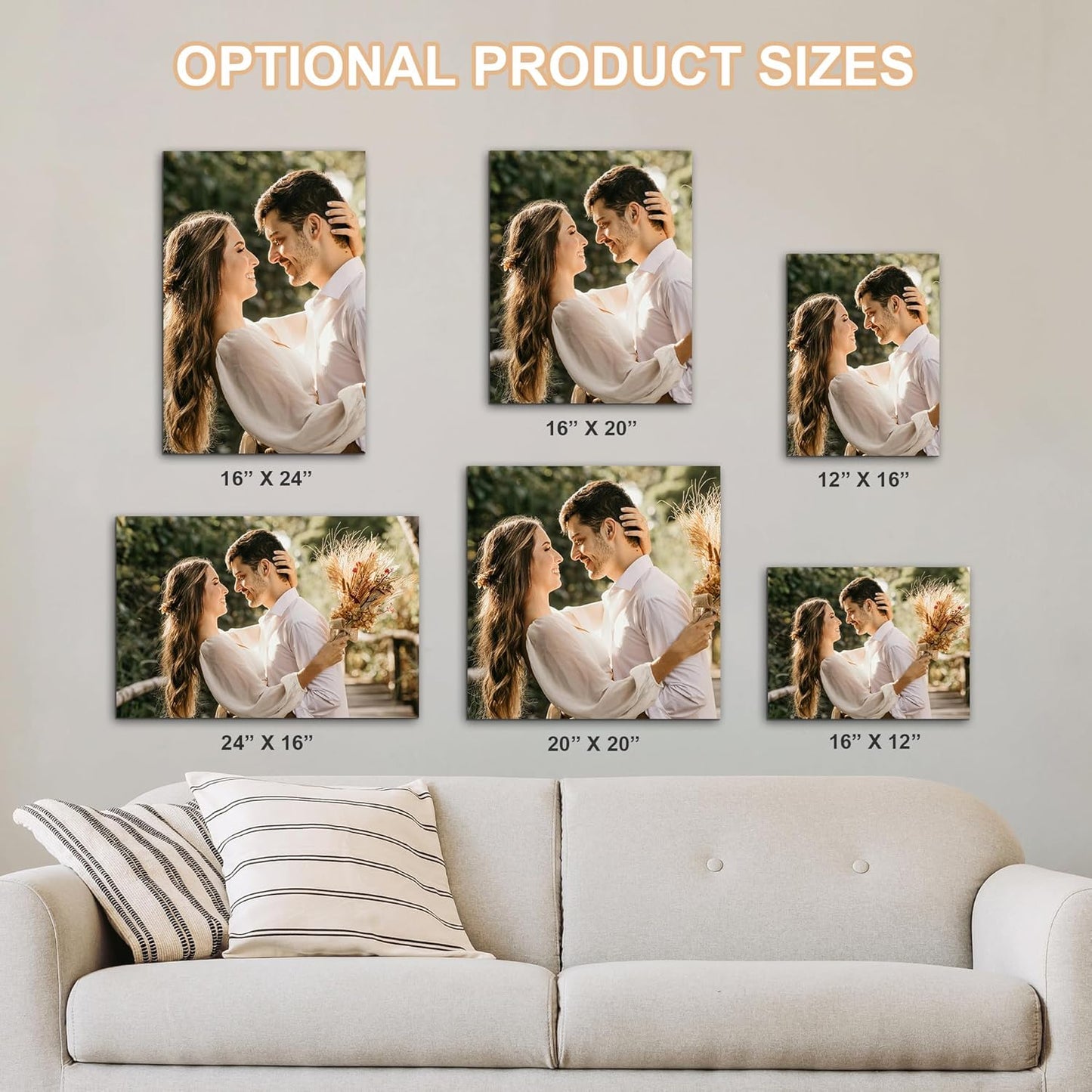 WayToLight Custom Canvas Prints with Your Photos Framed Personalized Picture Canvas Prints Wall Art Ideal for Home Decor Christmas Family Gifts (20" x 32")