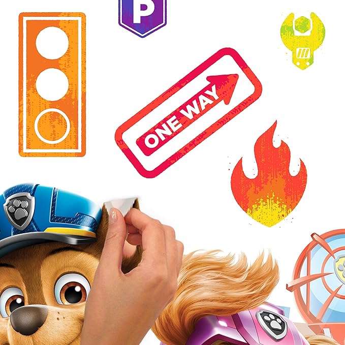 RoomMates RMK5122GM Paw Patrol Peel and Stick Giant Wall Decals with Alphabet for Personalization