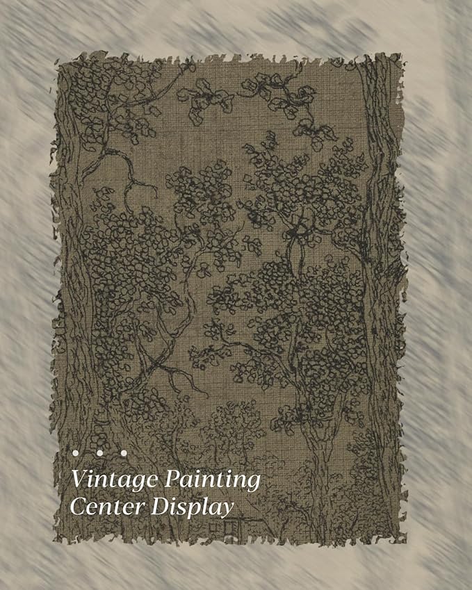 HUARCEY Gold Framed Canvas Wall Art, Antique Sketch Landscape Pictures Vintage Decor, Bedroom Kitchen Shelf Decor, Dark Moody Retro Country Farmhouse Canvas Paintings, 12x16inch