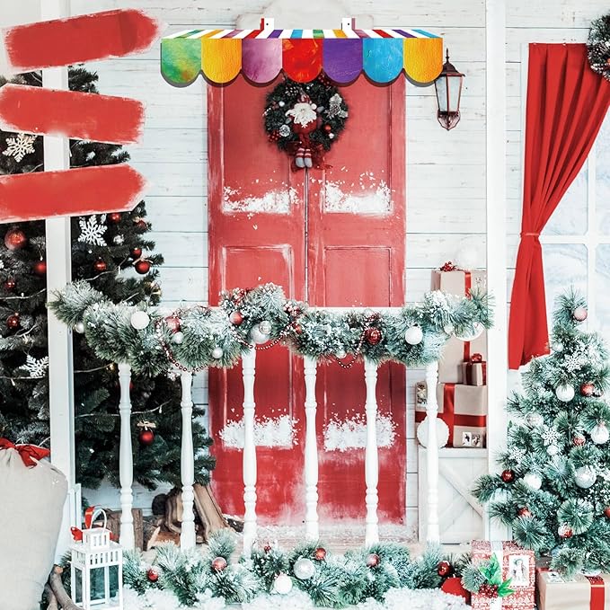 Tallew 4 Pcs 3D Circus Awning Wall Decoration Carnival Awning for Carnival Theme Party Classroom Decorations(Mixed Color and White)