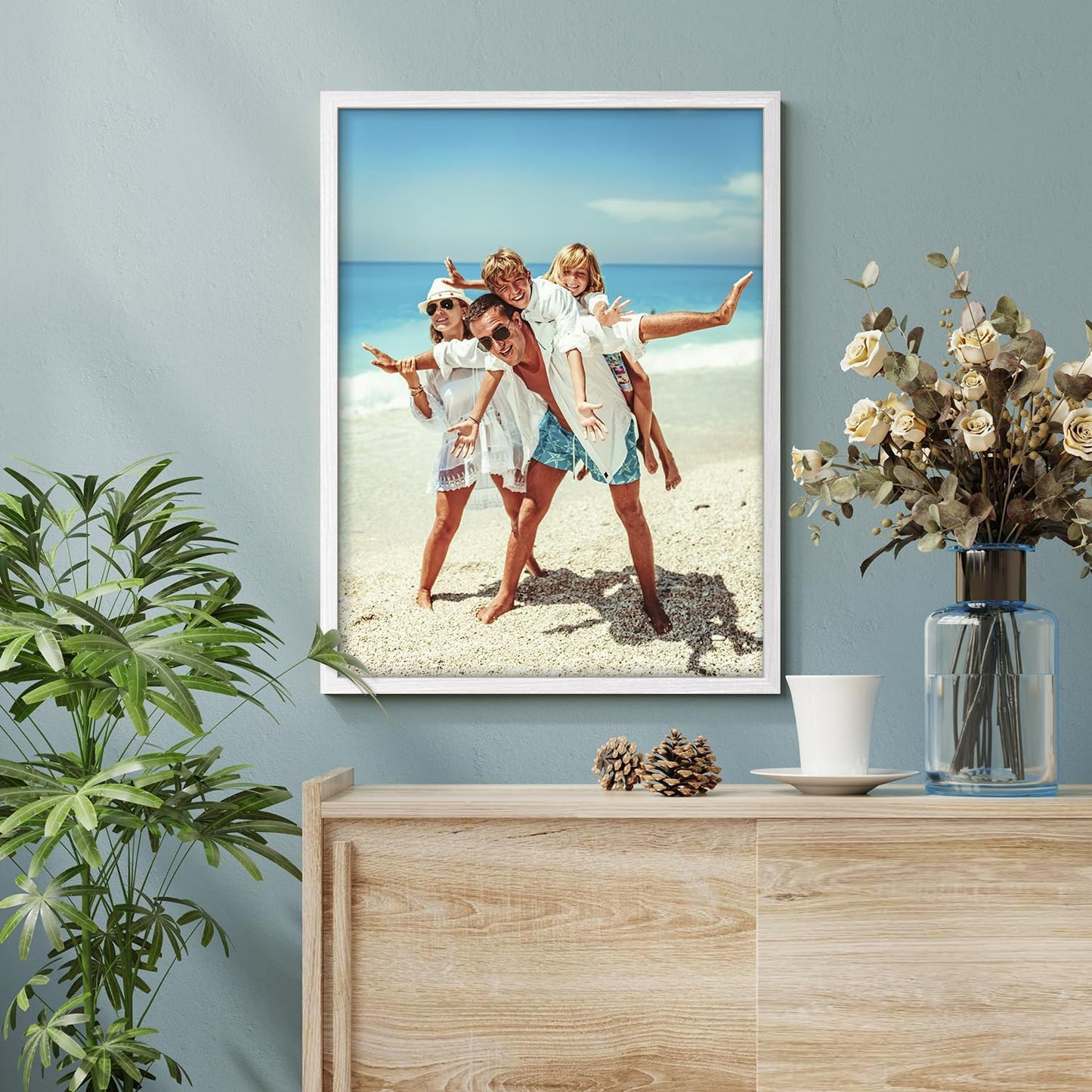 wall26 Custom Framed Poster Wall Art for Living Room, Bedroom Canvas Prints for Home Decoration Ready to Hang - 12"x16" White