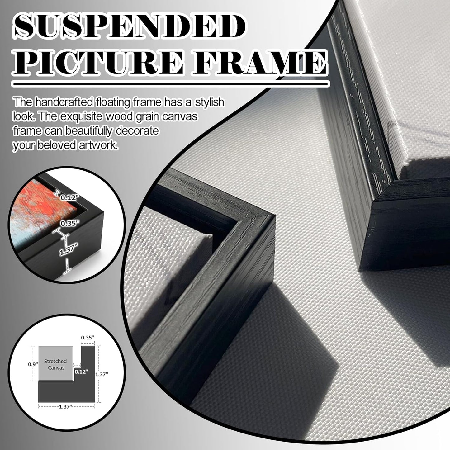JEAWA Large Framed Canvas Painting - Landscape Wall Decor Ready to Hang, Gray Blue Town Picture, Lights of Thousands homes Art Prints for Bedroom Living Room Home Decoration, 29x58 IN