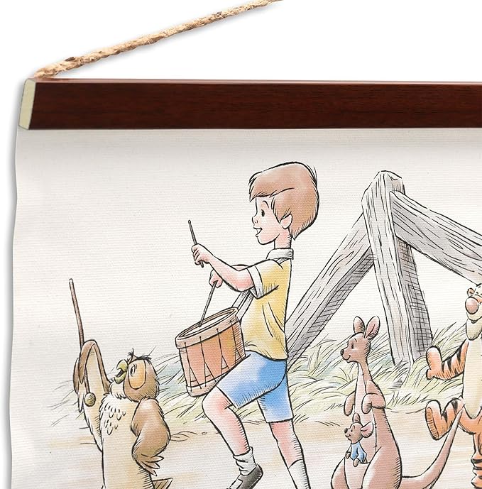 Open Road Brands Disney Winnie the Pooh Good Friends Hanging Canvas Banner - Adorable Winnie the Pooh Wall Decor for Home
