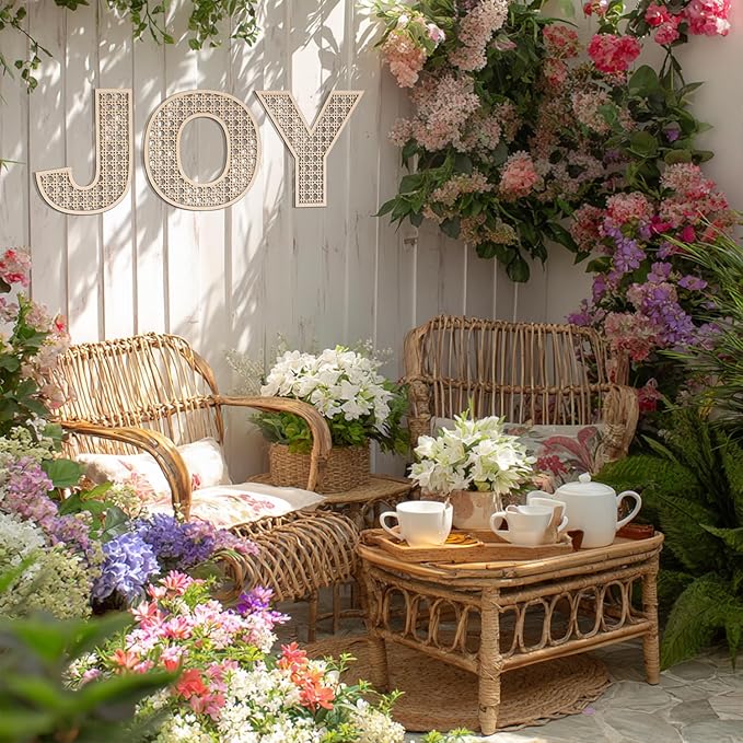 Large Boho Wooden Rattan Letters 12 inch for Nursery Decor Wood Letter N Wall Decors for Baby Girl Boy Bedroom Home Rustic Name Sign Birthday Wedding Decorative Letters
