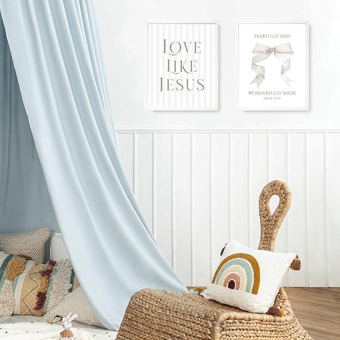 LARTSFRO Coquette Beige Bow Jesus Wall Art Decor Posters, Beige Bow Christian Room Bedroom Bathroom Wall Art Decor Aesthetic for Teen Girls Gifts, Inspirational Bible Verses Bow Wall Decor, 10x8 Inch Set of 4 Bow Pictures (UNFRAMED)