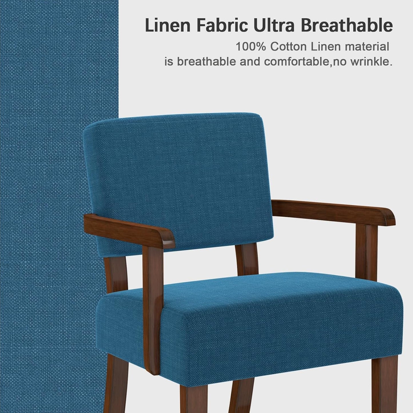 Accent Chair with Wood Frame, Arm Chairs Oversize with Soft Seat and Armrests for Living, Dining, Bed, Reading, and Waiting Rooms