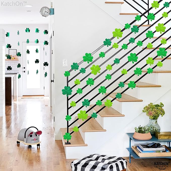 KatchOn, Glitter Shamrock Cutouts for Shamrock Decorations - Pack of 45 | St Patricks Day Cutouts | St Patricks Day Decorations, St Patricks Day Bulletin Board Decorations, Saint Patricks Day Decor