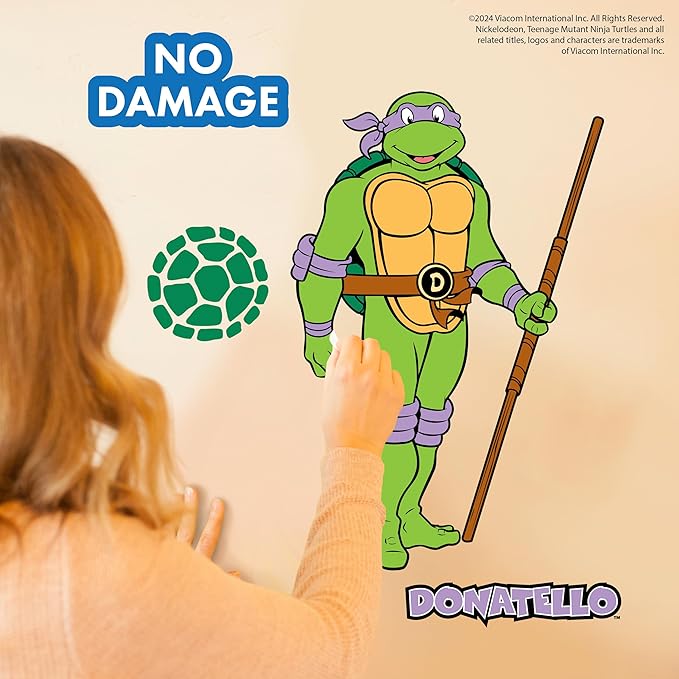 TMNT Teenage Mutant Ninja Turtles Donatello Wall Decal - 21" Donnie Purple Vinyl Wall Sticker Bedroom Decorations - Peel and Stick Room Decor