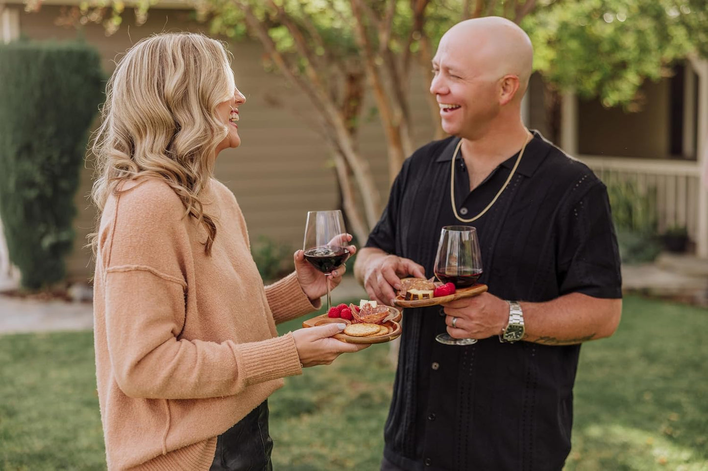 PICNIC TIME Toscana Heart-Shaped Wine Appetizer Trays