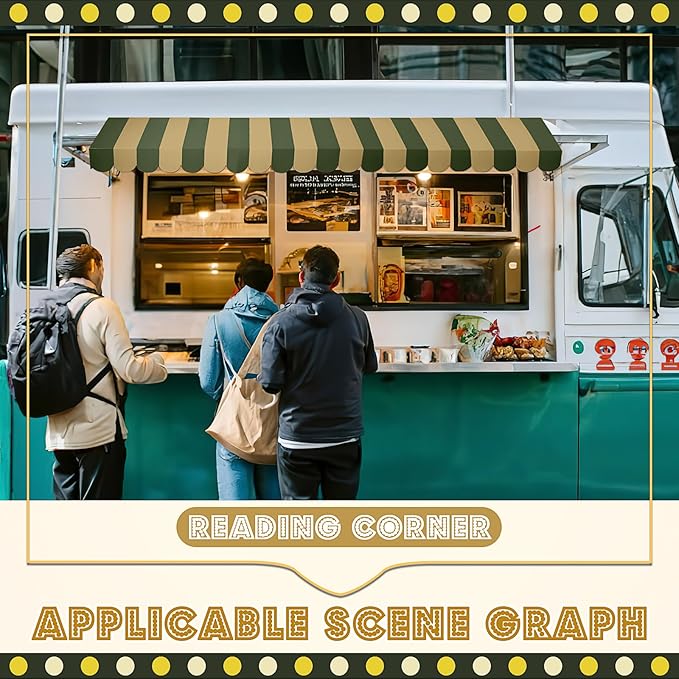 Boao 4 Pack Circus Awning Decoration 3D Stripe Cardboard Awning Carnival Wall Decor Circus Party Favors for Lemonade Stand Bakery Ice Cream Truck Bulletin Board Decor(Green)