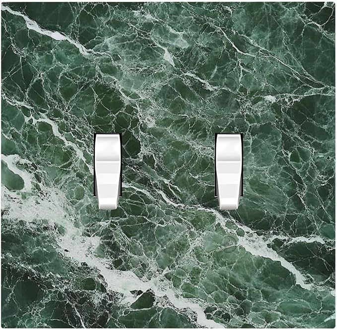 Decorative Switch Plates Forest Marble Dark Green With White Vein 2 Gang Double Toggle Outlet Light Switch Cover Wall Plate Electrical Faceplate For Bathroom Kitchen Decor