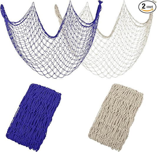 2 Pack Fish Net Decorations for Party