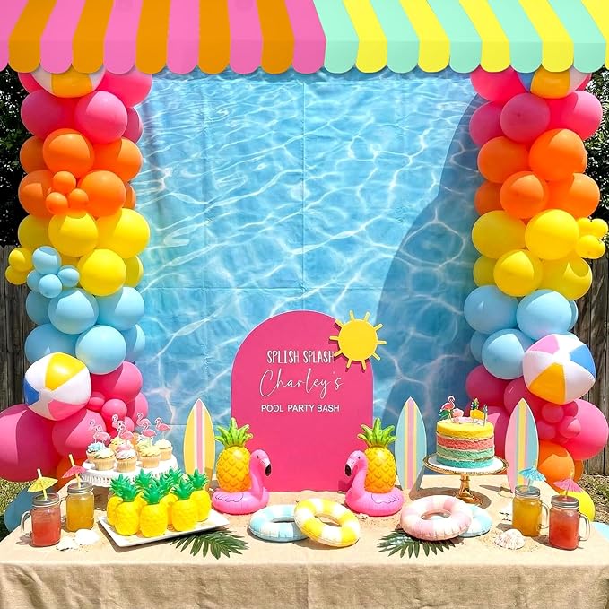 Boao 4 Pack Circus Awning Decoration 3D Pastel Stripe Cardboard Awning Colorful Carnival Wall Decor Pastel Party Favors for Lemonade Stand Bakery Ice Cream Truck Birthday Bachelorette Party