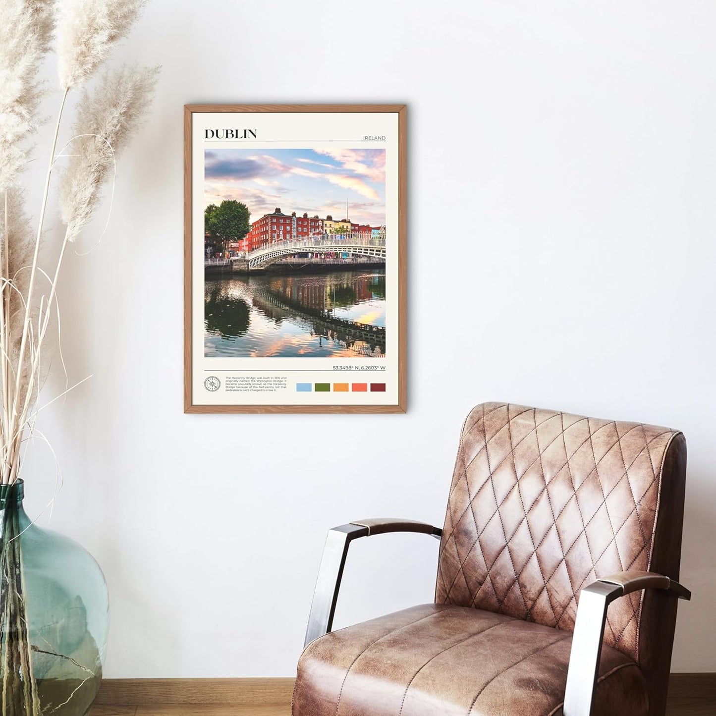 StudioUBILA Dublin Wall Art Poster, Decorative Cityscape Landscape Art Prints, Home Decor Wall Art Print for Bedroom Living Room Kitchen Decorations, Unframed
