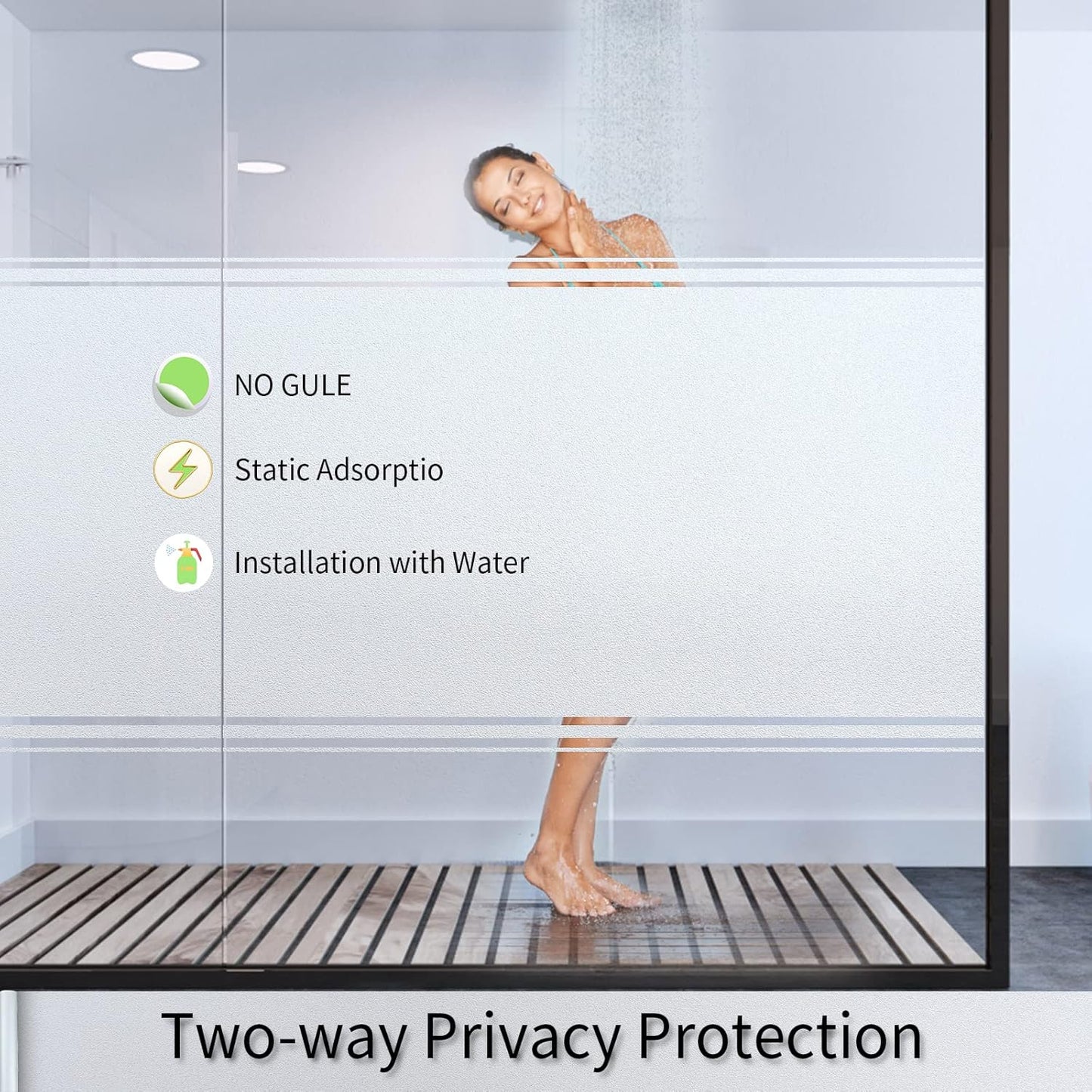 Frosted Glass Window Film with Tools,Reusable Window Privacy Film,Static Clings Window Film Kit for Home Bathroom and Office. (Pure, 23.6Inch×78.7Inch)