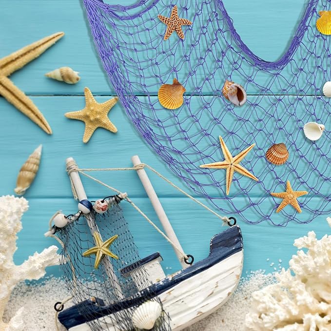 2 Pack Fish Net Decorations for Party