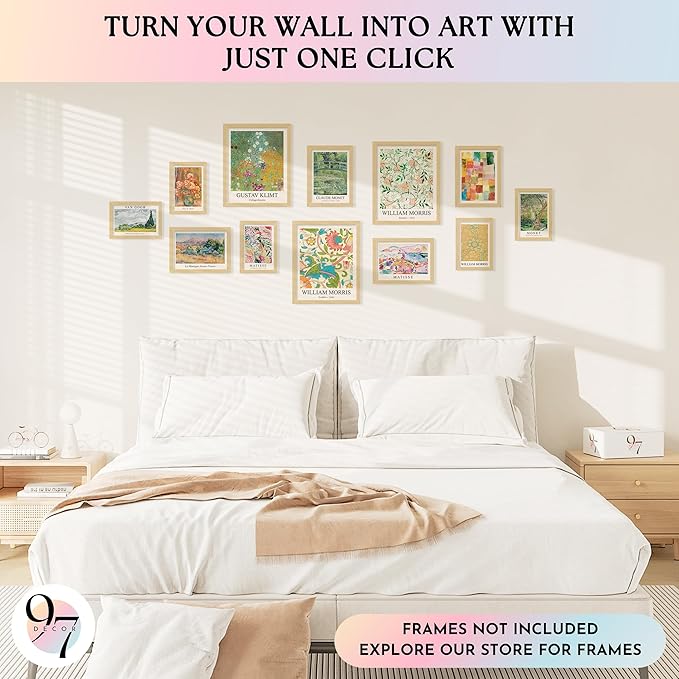 97 Decor Vintage Eclectic Wall Art Prints - Artsy Maximalist Decor Gallery Wall Prints for Bedroom Dorm, Famous Art Posters for Room Aesthetic Pictures, Colorful Eclectic Decorations (Unframed)