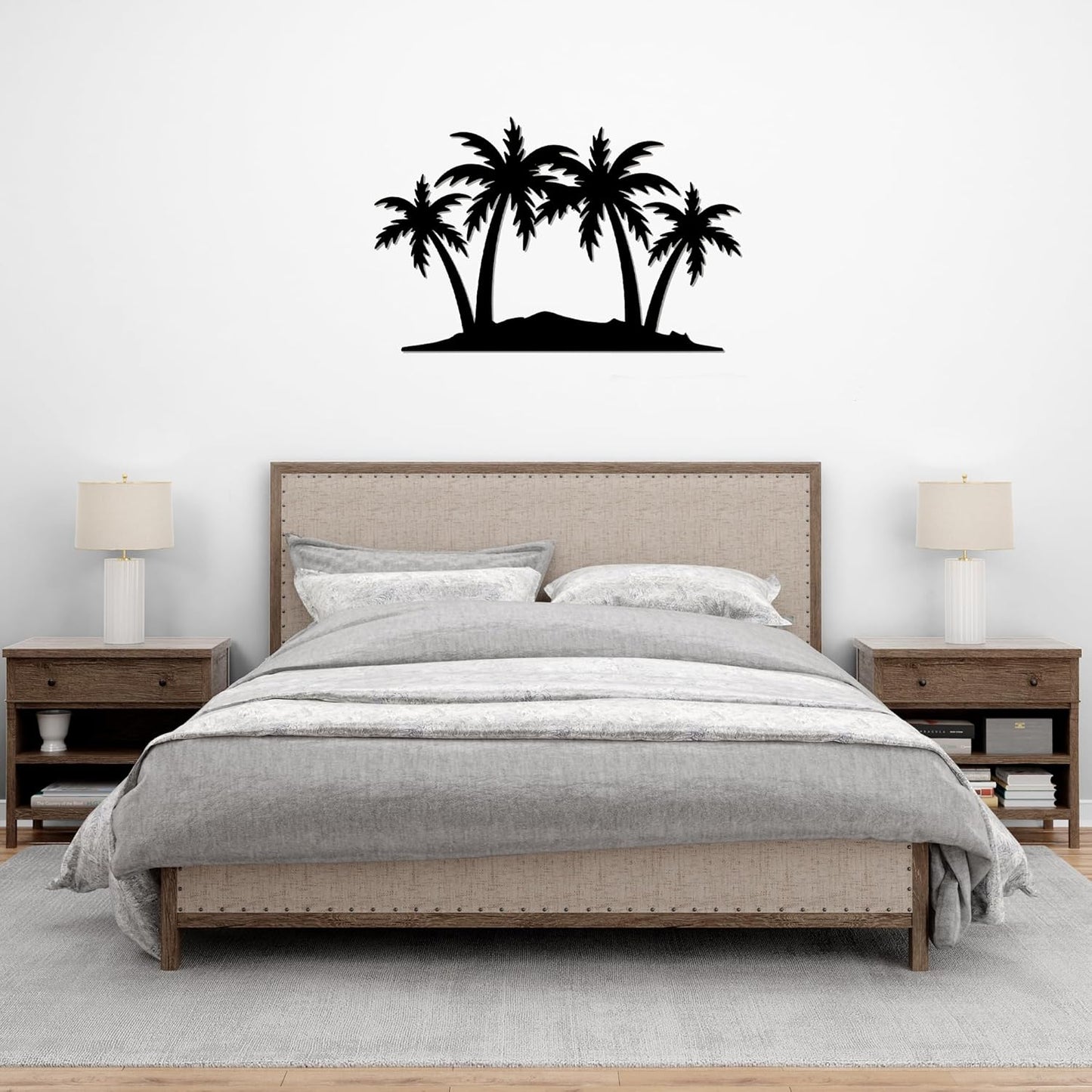 METALPLEX Palm Tree Metal Wall Art - Durable And Rust-free Indoor & Outdoor Aluminum Composite Wall Decor - Home Decor Wall Art For Living Room And Bedroom Decorations - Black (35"x23")