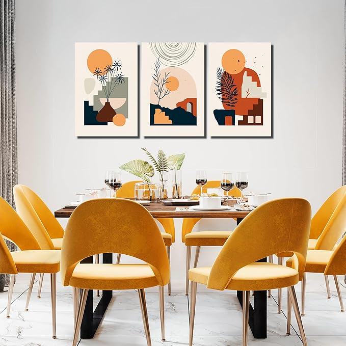 ZHAOSHOP Boho Wall Decor Living Room Modern Prints Wall Art for Bedroom 3 Piece Canvas Wall Art for Dining Room Size 16 x 24 Inch